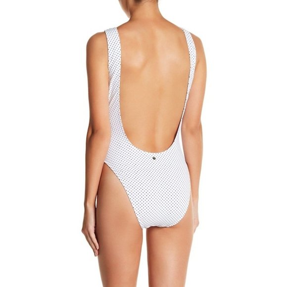 JUICY COUTURE Black Label Verbiage One-Piece Swimsuit SWIMWEAR Polka Dot ( L ) - Picture 2 of 2